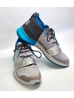 Under Armour Men's Cam Newton C1N Trainer Silver Blue sneakers Sz 10.5 1211